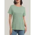 thumbnail image 6 of Womens Short Sleeve Basic Shirts Crewneck Tees Loose Fit Fashion Tops Casual Summer Clothes, 6 of 6
