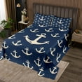 thumbnail image 2 of Erosebridal Ocean Anchor Coverlet Set Queen, Vintage Nautical Bedding Set, Sailboat Room Decor, 3 Pieces, 2 of 5