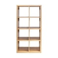 thumbnail image 3 of PORKISS Walnut Bookcase Bookshelf, Wood Open Bookshelf with 8 Cube Storage Organizer, Freestanding Display Shelf with Opened Back Shelves, Modern Bookcase for Home, Office, 3 of 9