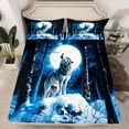thumbnail image 2 of Castle Fairy Animal Wolf Full Size Sheets for Teenagers,Jungle Wildlife Bed Sheets, 2 of 7