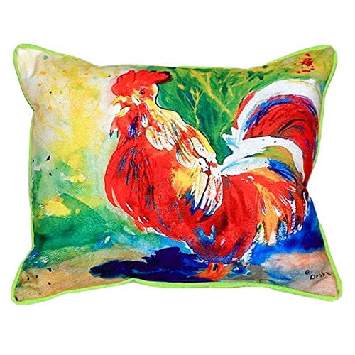 Betsy Drake SN144 Coq Rouge Petit Oreiller Intérieur / Extérieur, 11 "x14"
