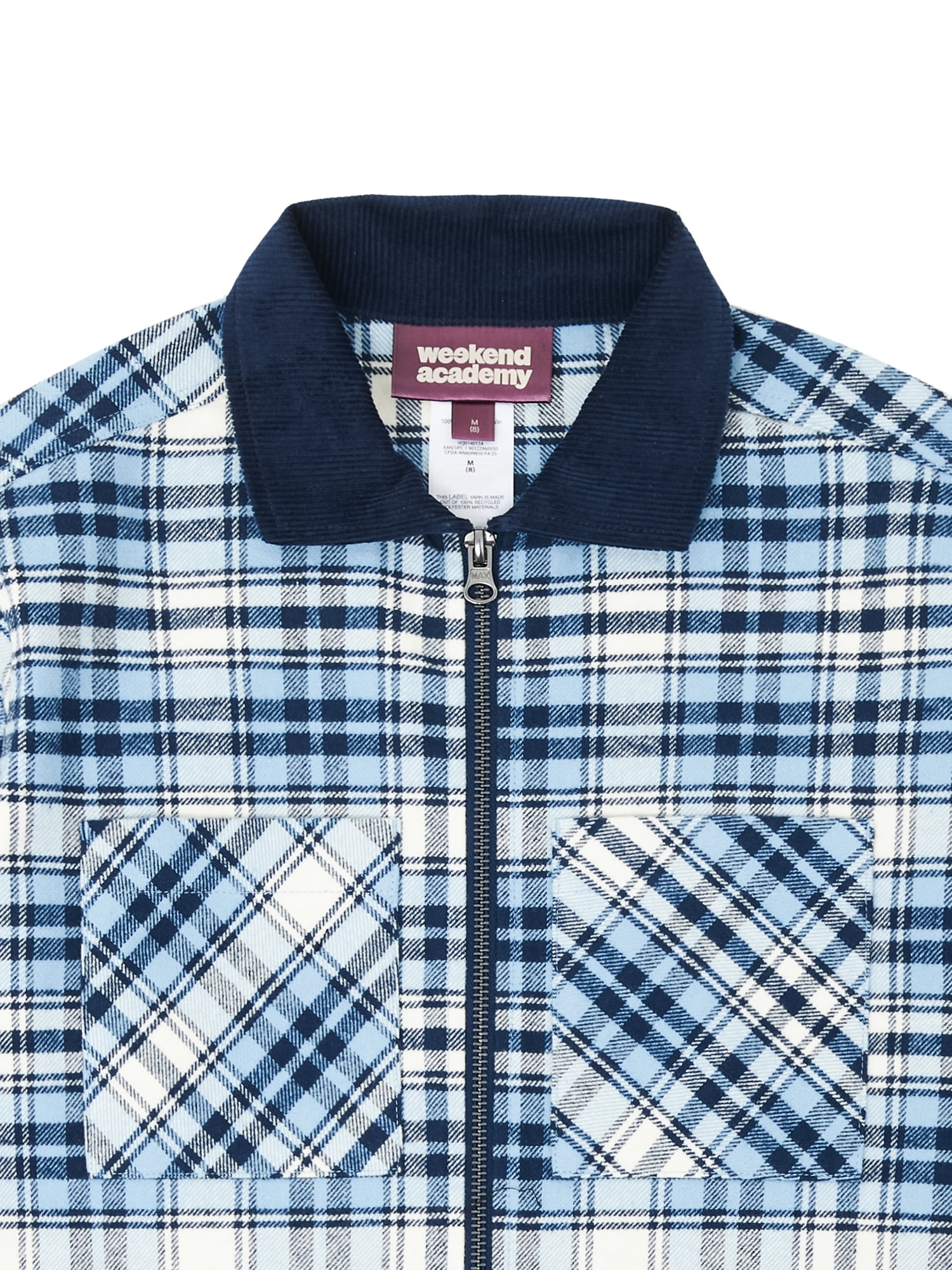 Weekend Academy Boys Flannel Full Zip Shacket, Sizes 4-18