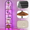 thumbnail image 3 of Estantería Esquinera de 6 Niveles, Librería de Esquinera con Luz LED, Estante de Esquina de Almacenamiento para Esquina de Pared, Estantería para Oficina, Salón, Dormitorio, Marrón Rústico y Negro, 3 of 4