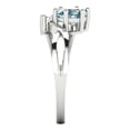 thumbnail image 3 of Three-Stone Engagement Ring for Women - 0.87ct Blue Moissanite in 18K White Gold Promise Ring, 3 of 6