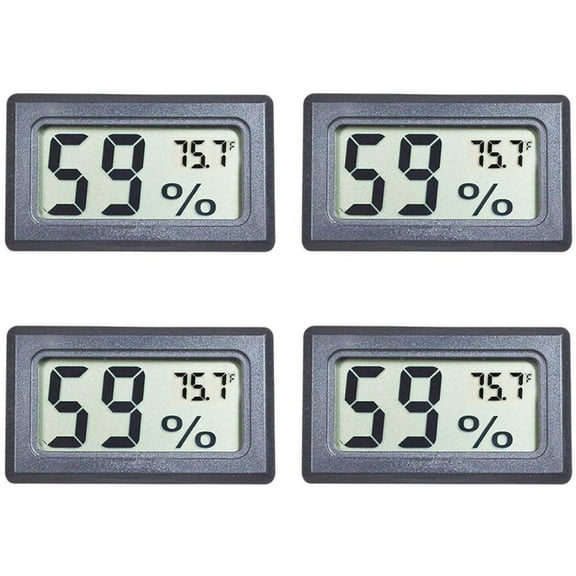 Mini Digital Temperature Humidity Meters Indoor Thermometer Hygrometer LCD Display Fahrenheit 4 Pack
