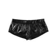 thumbnail image 3 of MSemis Women's Metallic PVC Leather Booty Shorts High Waisted Briefs Hot Pants, 3 of 5