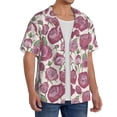 thumbnail image 2 of Fuzoiu Rose Flowers Print Men's Casual Short,Men's Short Sleeve Shirt,Mens Casual Button Down Shirts,Cuban Collar Summer Shirt for Beach, Vacation, and Outdoor Activities-Medium, 2 of 5