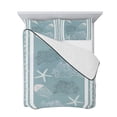 thumbnail image 7 of Blue Coastal Queen Size Down Alternative Comforter, Lightweight Comforter Quilt Bedding Set with Pillow Shams Nautical Beach Summer Sea Starfish Coral All Seasons Bed Comforter Duvet Insert 90"x96", 7 of 7