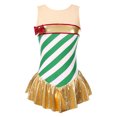 thumbnail image 3 of TTAO Women's Gymnastics Leotards Candy Cane Christmas Dance Tutu Xmas Holiday Figure Skating Dress Green XXL, 3 of 5