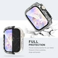 thumbnail image 2 of Compatible with iWatch Accessories with Built-in Tempered Glass Screen Protector Bling Crystal Diamond Rhinestone Full Protective Bumper Cover for Women Man(45mm,Black), 2 of 5