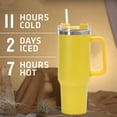 thumbnail image 2 of ONTNO 40 OZ Tumbler Insulated Water Bottle with Straw Flip Straw Tumbler Travel Mug Cup with Handle for Women&Men-Yellow, 2 of 5
