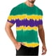 thumbnail image 3 of Ceisia Men's Mardi Gras Tie Dye Stripe T-shirt Loose Fit Short Sleeve Round Neck Casual Summer Festival Tee Tops Purple S Gifts, 3 of 5