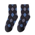 thumbnail image 2 of LYXSSBYX Fuzzy Socks for Women Women Fashion Argyle Pattern Print England Style Cotton Middle Tube Socks, 2 of 3