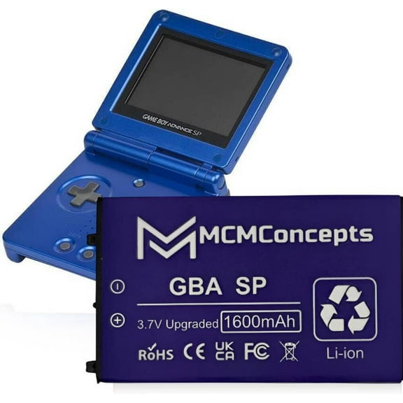 For Gameboy Advance SP Battery Rechargeable 1600mAh Nintendo GBA SP Replacement
