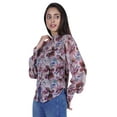 thumbnail image 2 of Moomaya Full Sleeve Sheer Top For Women Formal Shirt Printed Tunic, 2 of 9