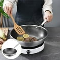 thumbnail image 4 of LEEYNEER Stainless Steel Wok Honeycomb Grain Frying Pan Handled Kitchenware Traditional Pan, 4 of 5