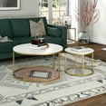 thumbnail image 5 of Evelyn&Zoe 35" Gold/Faux Marble Metal/Faux Marble Coffee Table, 5 of 5