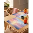 thumbnail image 3 of Sunset Ocean Pink Gradient Placemats Set of 4,Wipeable Washable Table Mats for Dining Tables,Watercolor Oil Painting Art Place Mats for Kitchen Event Party Tabletop Decor, 3 of 7