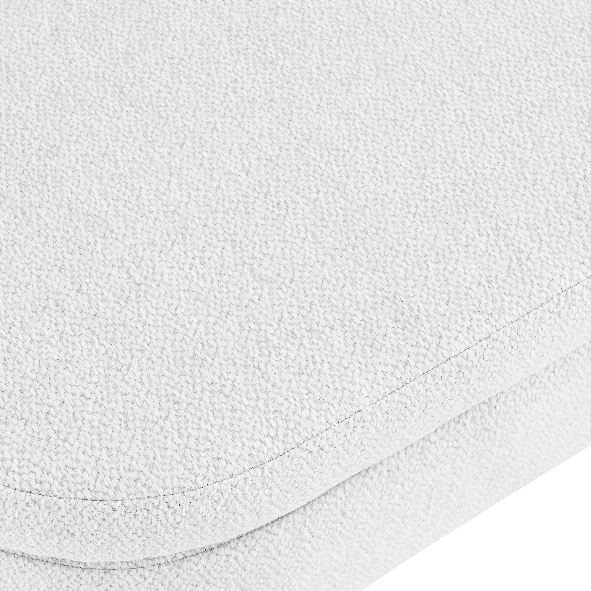 Furniliving 43.5"Storage Ottoman Benches, Oval End of Bed Bench with Rubber Wood Leg, Upholstered Bench for Living Room, Bedroom, Entryway, White
