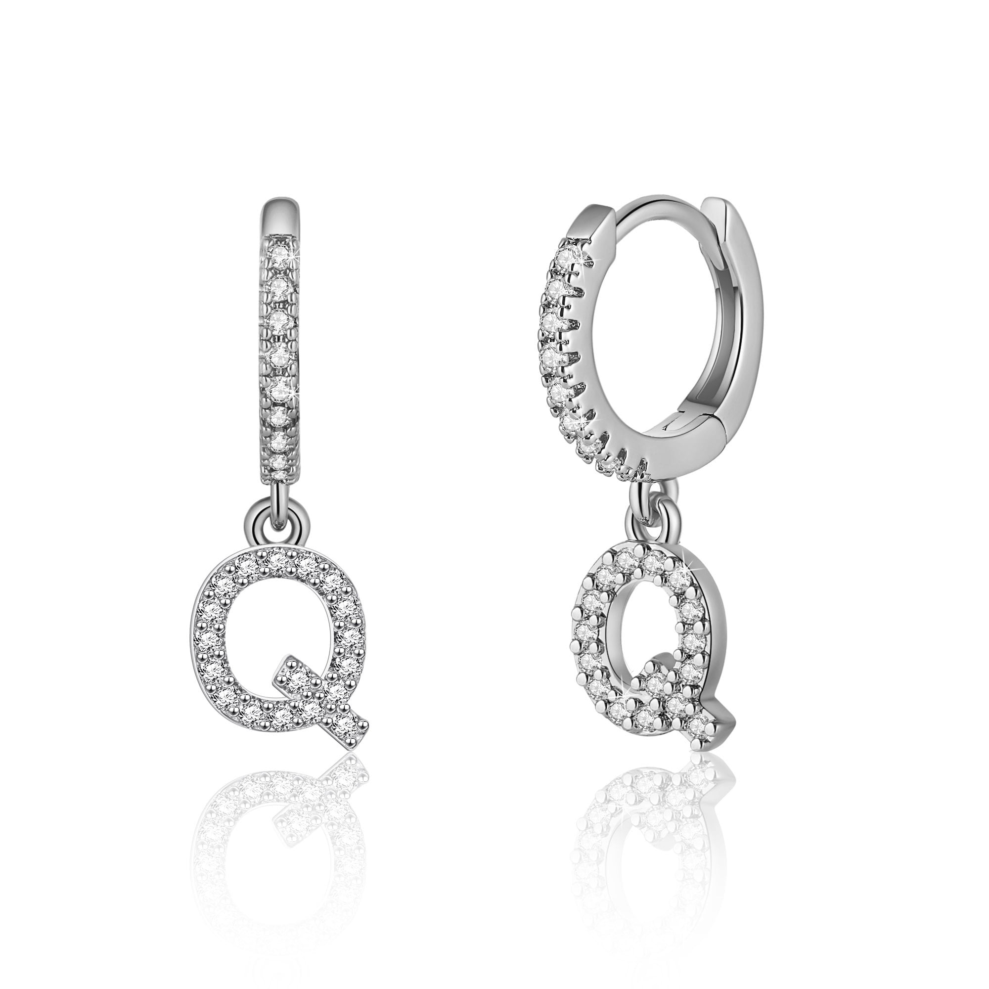 AOBOCO S925 Sterling Silver Cubic Zirconia Huggie Small Hoop Earrings for Women Girls Teens
