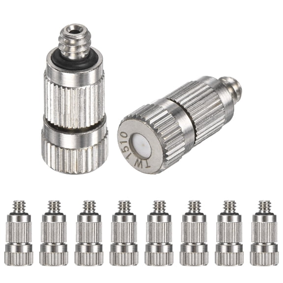 Uxcell 10-Pack Brass Misting Nozzles, 0.15mm Orifice Misting System Parts [3/16"]