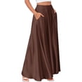 thumbnail image 2 of Zyekqe Satin Skirts for Women High Waisted Flowy Formal Office Holiday Party Long Maxi a Line Skirts, 2 of 5
