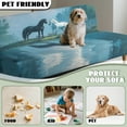 thumbnail image 6 of Xoenoiee Horse Forest Pattern Stretch Futon Slipcover Armless Sofa Cover Furniture Protector Without Armrests Slipcover Soft with Elastic Bottom for Kids, 6 of 7