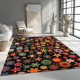 thumbnail image 4 of Washable Area Rug 3 X 5 ft, Lightweight Low-Pile Bohemian Floral Pattern Printed Area Rug, Kitchen Indoor Non Slip Carpet Floral Multicolor Print Mat Living Room Bedroom Dining Room, 4 of 7