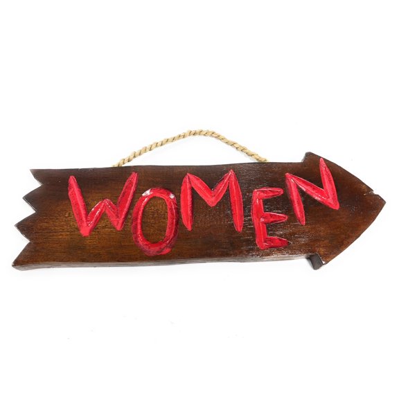 Women Arrow Driftwood Sign 12" - Tropical Decor | #Dpt529730