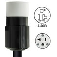 thumbnail image 3 of 1ft 12 AWG 20A 250V Heavy-Duty Power Cord NEMA L6-20P to 5-20R Black, 3 of 3