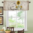 thumbnail image 4 of Valance for Window 54x18 Sunflowers Kitchen Curtains Valances Rod Pocket Short Toppers Treatments Living Room Bedroom Bathroom Use 1 Panel Vintage Letter Spring Bee Sunshine, 4 of 6
