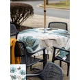 thumbnail image 5 of Outdoor Tablecloths with Umbrella Hole & Zipper, Blue Tulips 60x60 Inch Square Tablecloths, Watercolor Flowers Butterfly Spring Farmhouse Blue Waterproof Table Cloth, Patio/Pool/Picnic Table Covers, 5 of 8