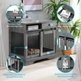 thumbnail image 2 of TABU 43" Dog Crate Furniture with Storage Drawers,Indoor Dog Kennel with Sliding Doors,Gray, 2 of 7