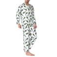 thumbnail image 2 of Sikiie Colorful Grass Mens Pajama Set, Soft Warm Long Sleeve Sleepwear, Cozy Button-Down Pjs for Men-Small, 2 of 7