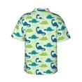 thumbnail image 3 of Daiia Cute Dinosaur Blue Green Hawaiian Shirt for Men Gentle Cotton Regular Short Sleeve Casual-3X-Large, 3 of 9