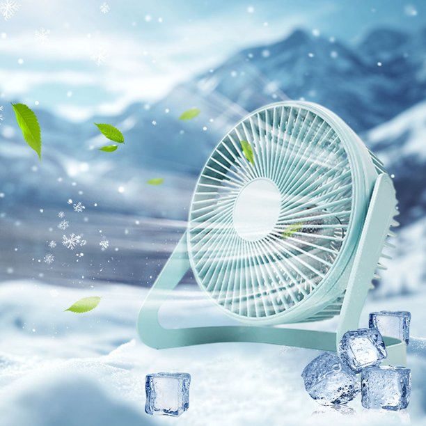 Fiudx Mini Ventilador de Escritorio, Portátil, con Alimentación Usb, Silencioso y Compacto, con Rotación de 360 Grados, Ideal para Oficina, Hogar y Viajes, Ideal para Cualquier Entorno, Diseño Fácil