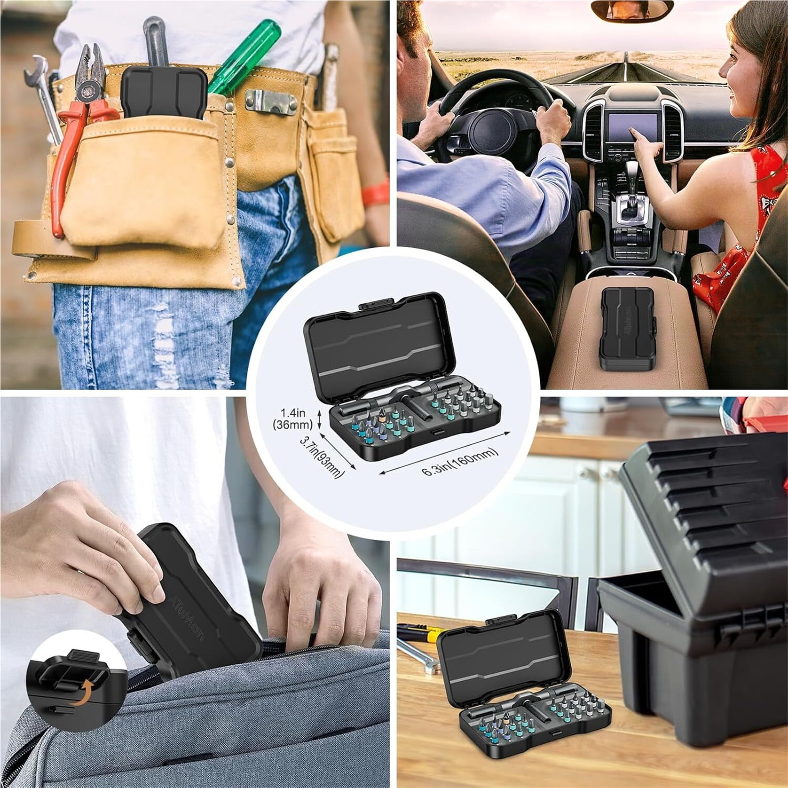 24-in-1 Ratchet Wrench Screwdriver Set - S2 Steel Magnetic Bits, Detachable Handle & Compact Case for DIY Household/Bike Repair