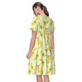 thumbnail image 2 of Bixox Robe d'Été à Manches Courtes pour Femmes Robe Ample Longueur Genou avec Poches-Bananes, 2 of 7