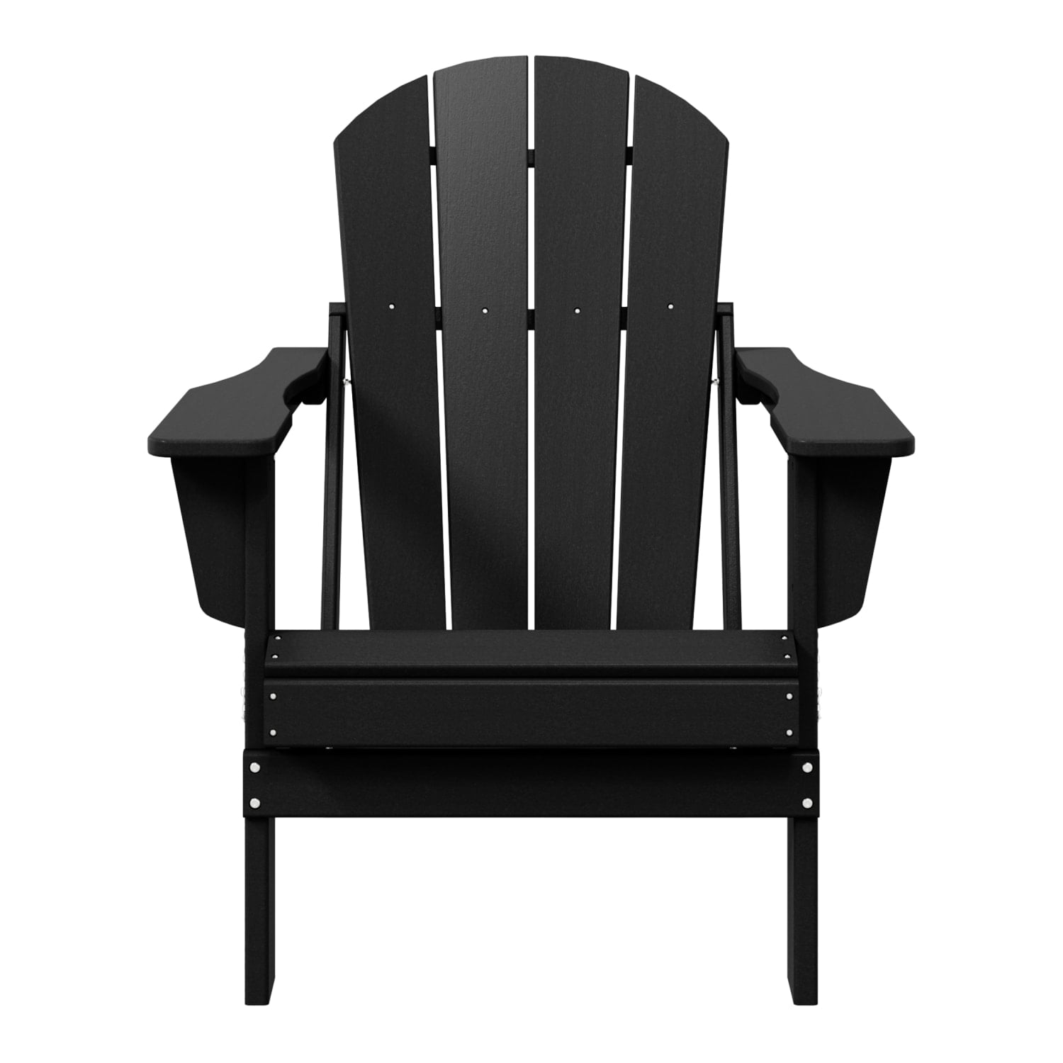 WestinTrends Malibu Outdoor Folding HDPE Adirondack Deck Chair - Patio & Outdoor Lounge, Weather‑Resistant, Black