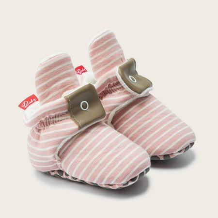

Infant Baby Cotton Booties Fleece Cozy Non-Slip Slippers Toddler Ankle Boots First Walker Crib House Socks Shoes 0-18 Months