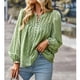 thumbnail image 2 of Blusa Manga Larga Vhermosa Jersey Casual Tops Para Mujer Verde M, 2 of 6