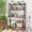 Clear, variant on 63" H Outdoor Metal Garden Potting Bench&Table with Metal Tabletop, 4-Tier Plant Shelf Rack, 8 Side Hooks, Outdoor/Indoor Gardening Workstation and Plant Stand, Black