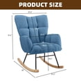 thumbnail image 5 of LUMAMIN Nursery Rocking Chair Teddy,  Teddy Fabric Rocking Chair with Tufted Backrest and Metal Frame, Upholstered Glider Chair for Living Room, Bedroom or Leisure Area, 5 of 10