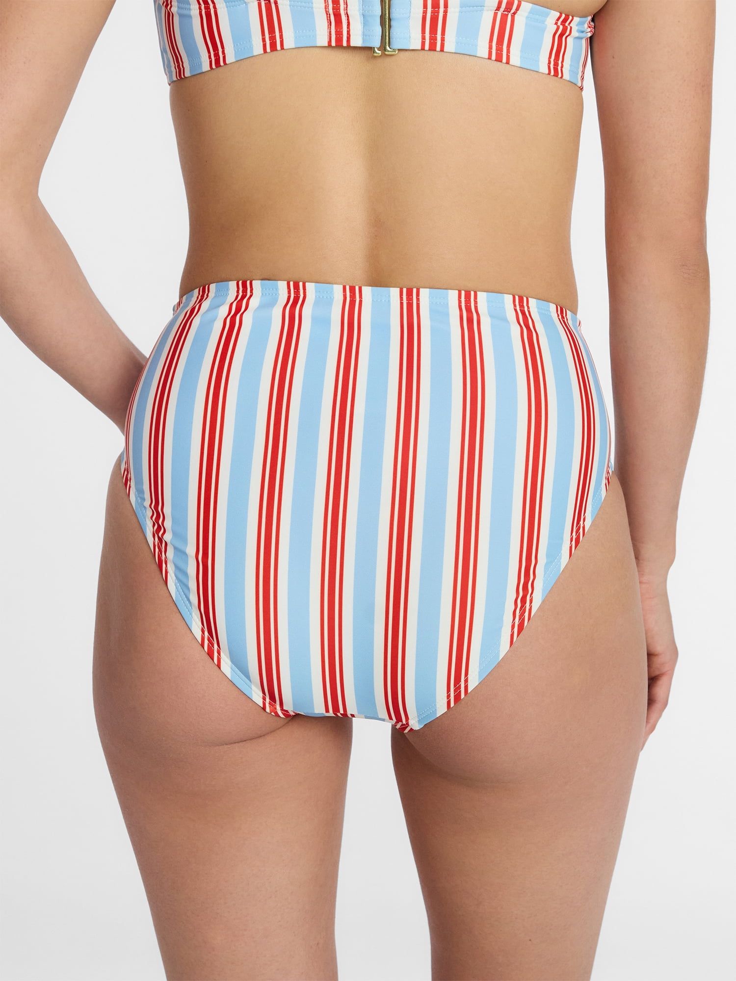 Time and Tru Women's High Waisted Bikini Bottoms, Sizes XS-3X