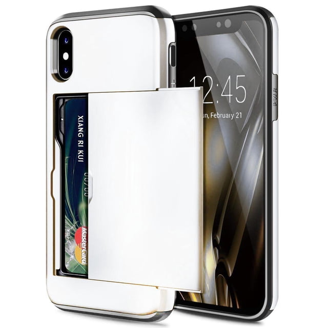 Funda de tarjeta Armor Slide para iPhone 14 13 12 Mini 11 Pro XS Max XR X funda con soporte para ranura de tarjeta para iPhone 8 7 6S Plus SE 2 2020 5 5S Tan Jianjun unisex