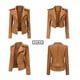 thumbnail image 2 of Dobladillo desmontable con cremallera informal de cuero para mujer disponible en 5 colores, 2 of 4