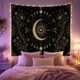 thumbnail image 2 of Celestial Crescent Moon Within Planetary Rings and Flowers, Mystical Vintage for Space Lovers, Astronomy Decor, New Home Gift, Tapestry Wall Hanging for Bedroom and Study Room, 2 of 7