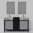 thumbnail image 6 of Zilara 60 in W Black and Grey Vanity, Castle Grey Marble Top, Faucet Set and 28 in Mirrors, 6 of 12