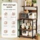 thumbnail image 3 of Kitchen Bakers Rack with Power Outlet, Coffee Bar Table 4 Tiers, Kitchen Microwave Stand with 6 S-shaped Hooks, Storage Shelf Rack for Spices, Pots and Pans - Rustic Brown, 3 of 3