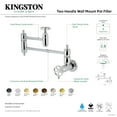 thumbnail image 7 of Kingston Brass KS3102RKZ Wendell Wall Mount Pot Filler Faucet with Knurled Handle, Polished Brass, 7 of 7